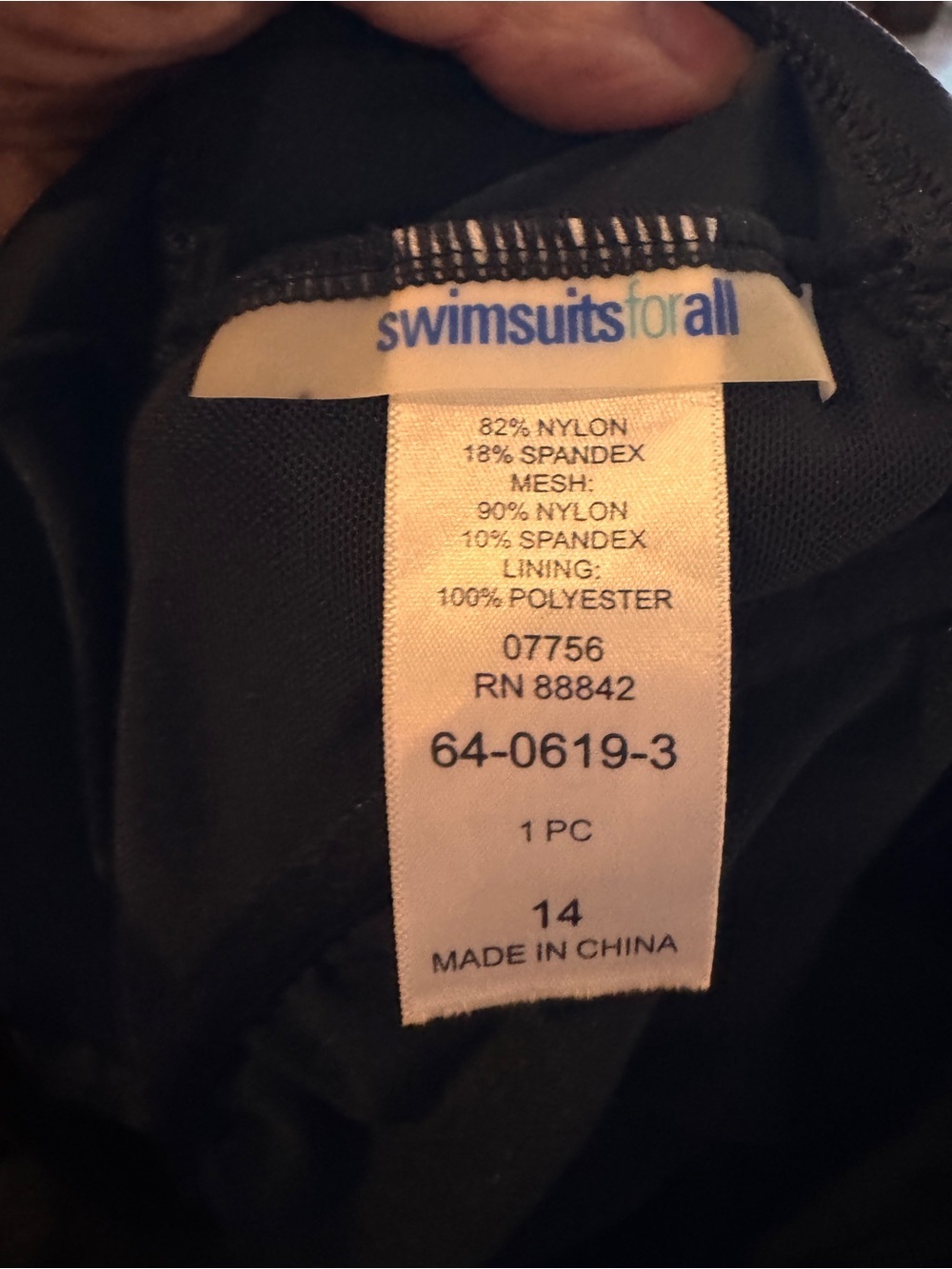 Swimsuits For All Black One-Piece Swimwear with Branded Tag - Picture 5 of 16